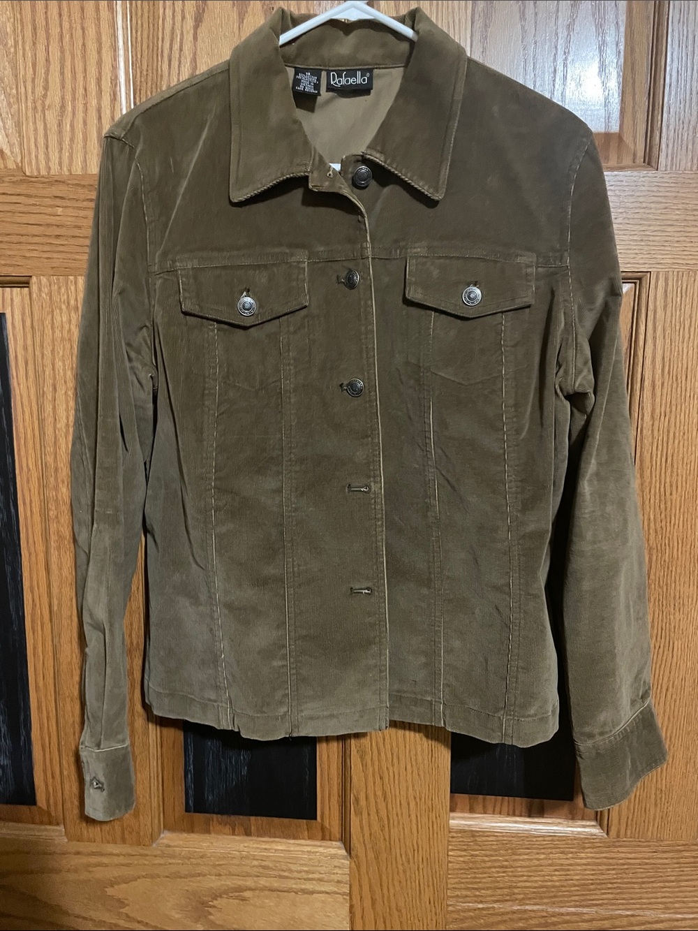 Rafaella Olive Green/Brown Corduroy Button Jacket